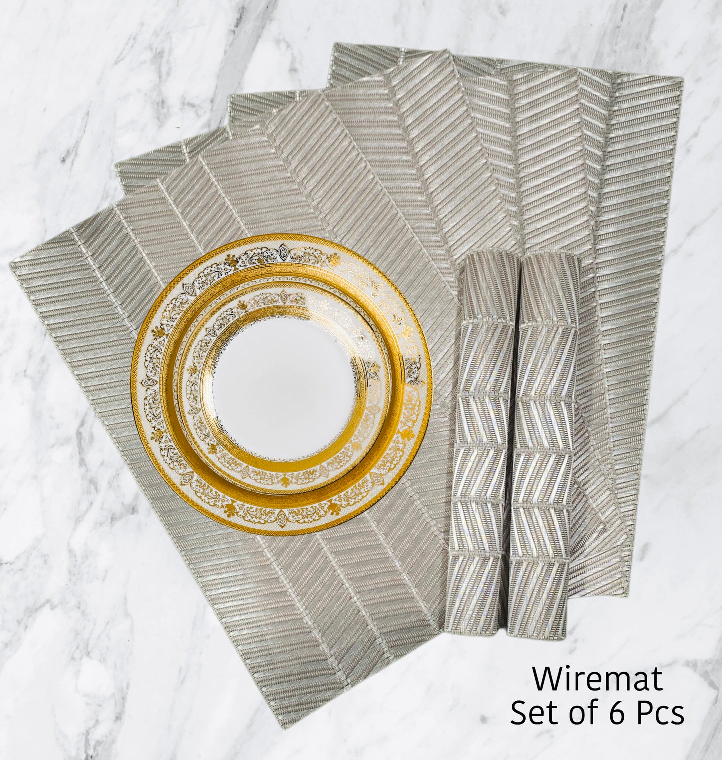 Dining Table Mat (Wire Rectangle)(Reversible) (Set of 6)