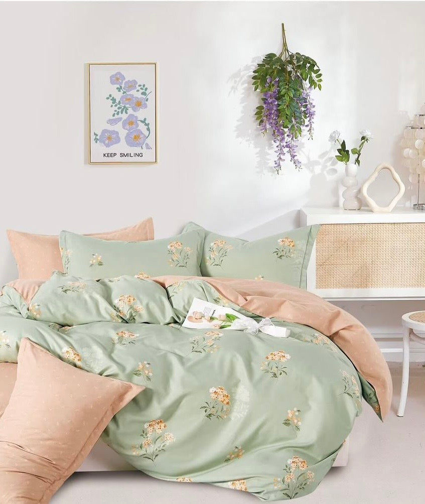 FLOWER BED KING SIZE BEDSHEET SET