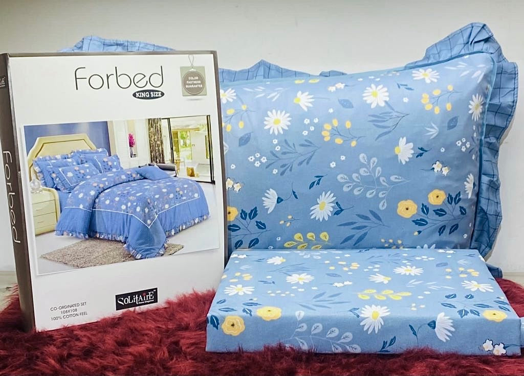 FORBED KING Bedsheet (with Frill Pillows)