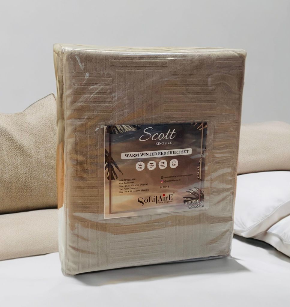 Scott King-Size Bedsheet Set Italian Cashmere Feel – Super-Soft, Warm & Skin-Friendly