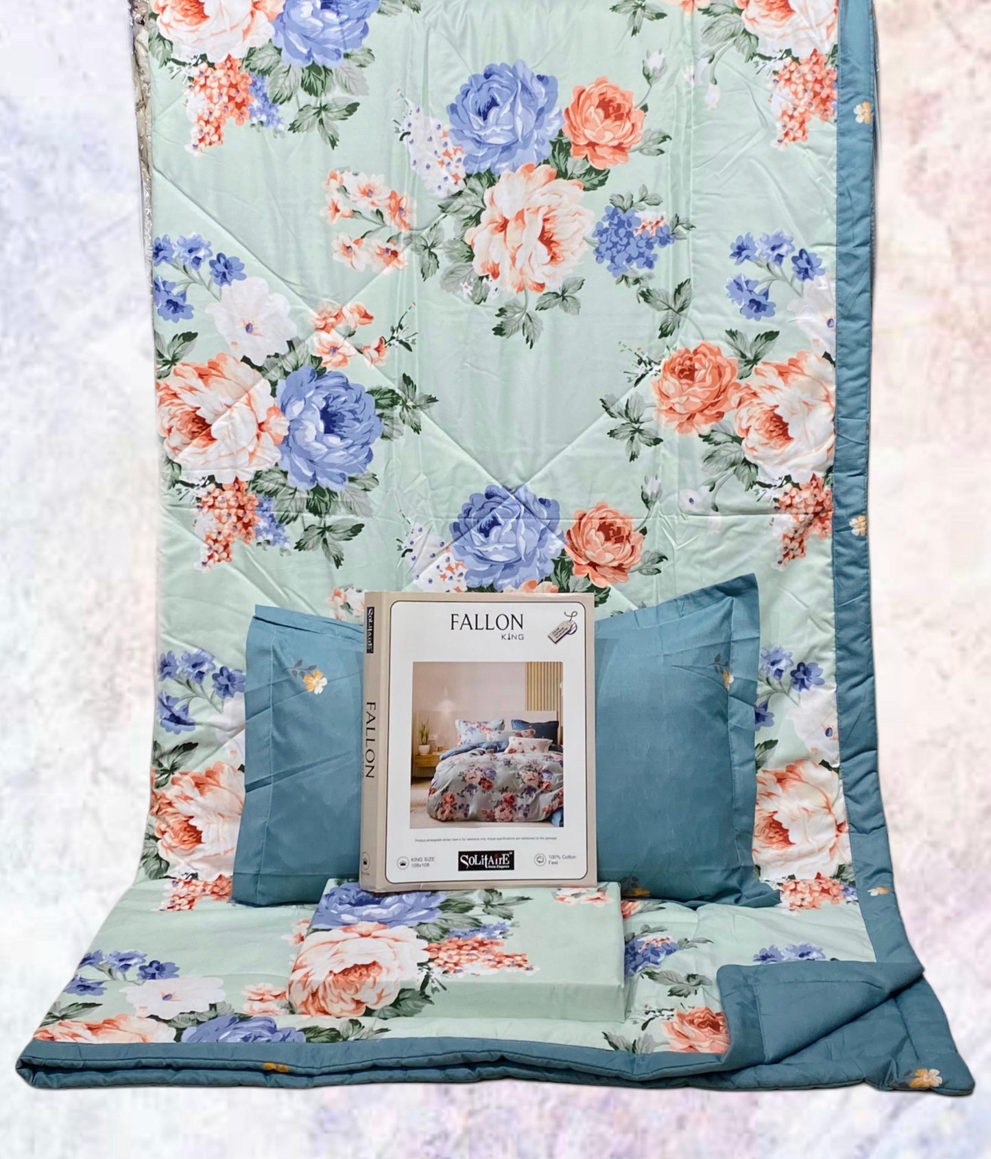 FALLON 4-Piece Comforter Set with Bedsheet with Pillow Covers & Reversible AC Comforter