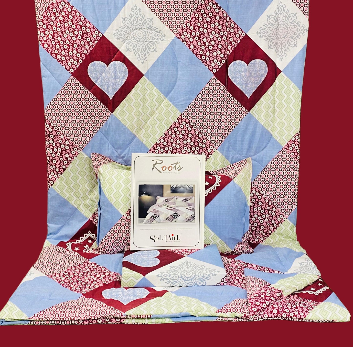 Roots 4 Pc Reversible Double Bed Size Comforter Set