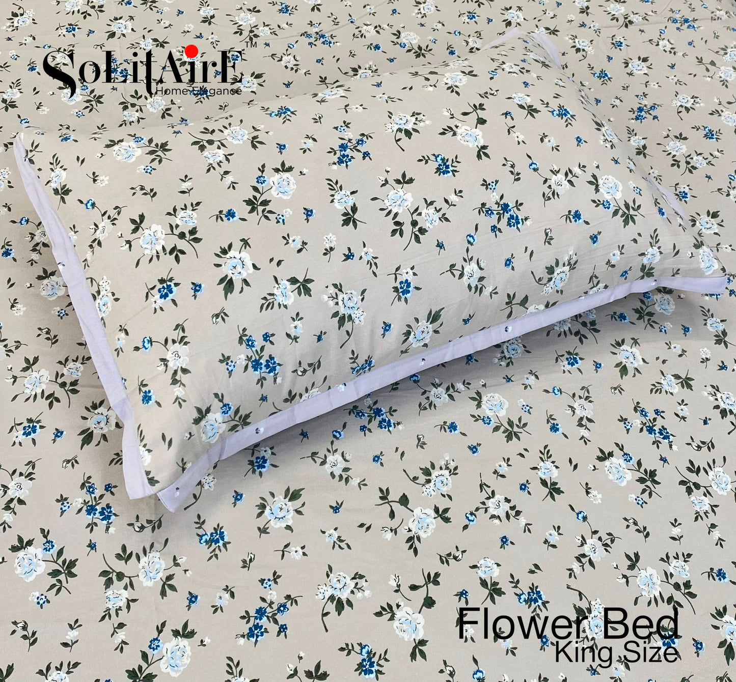 FLOWER BED King Size Jointless Bedsheet Set