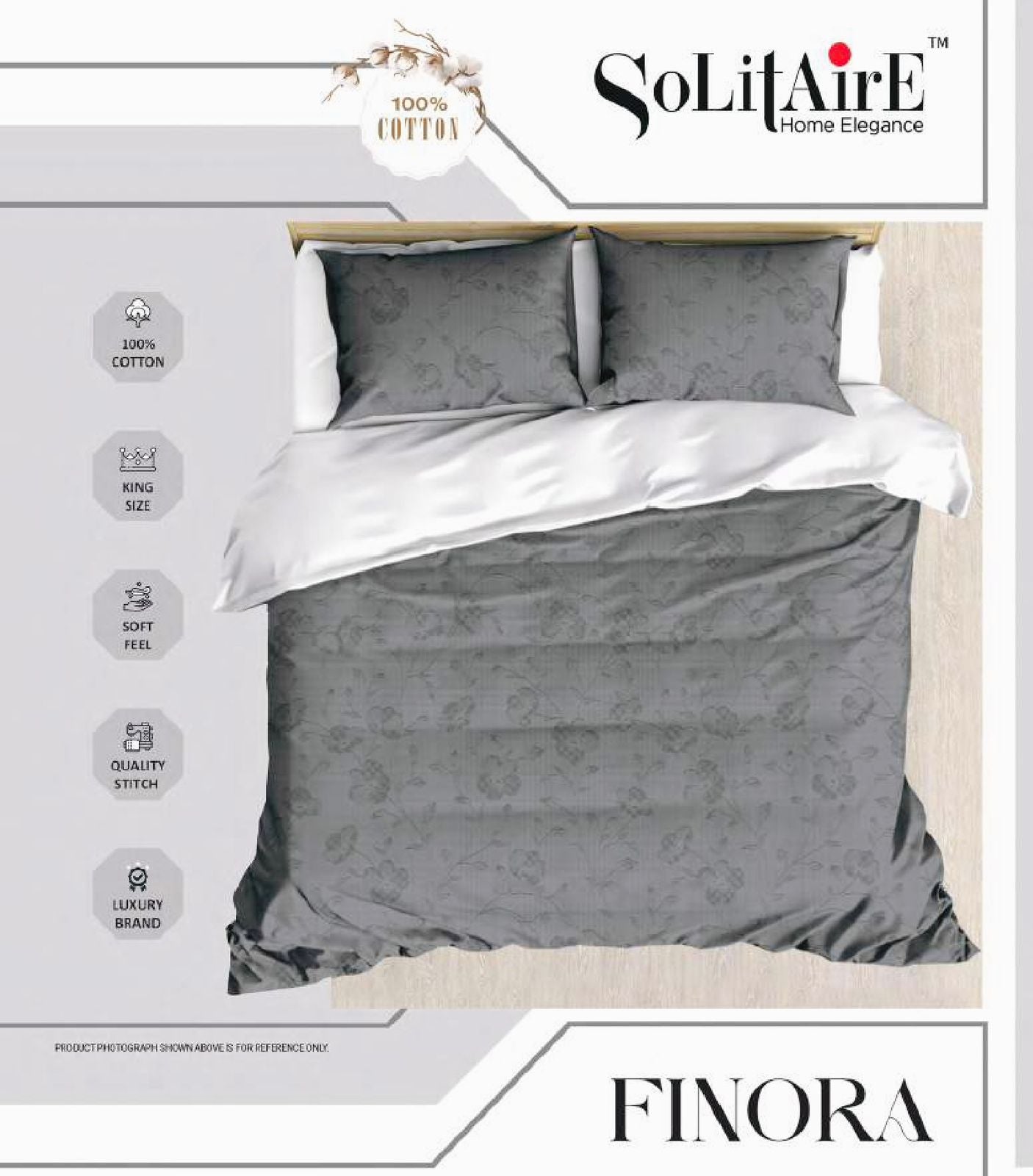 Finora Jointless King Size Bedsheet Set 100% Cotton