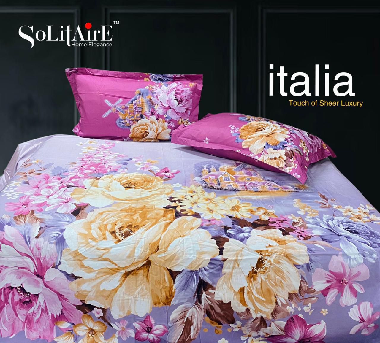 Italia King Size Bedsheet Luxury Bedding Set