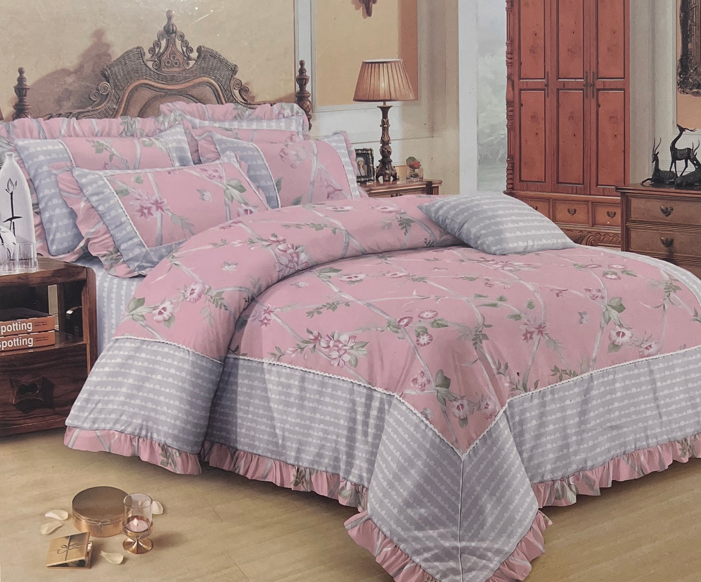 FORBED KING Bedsheet (with Frill Pillows)