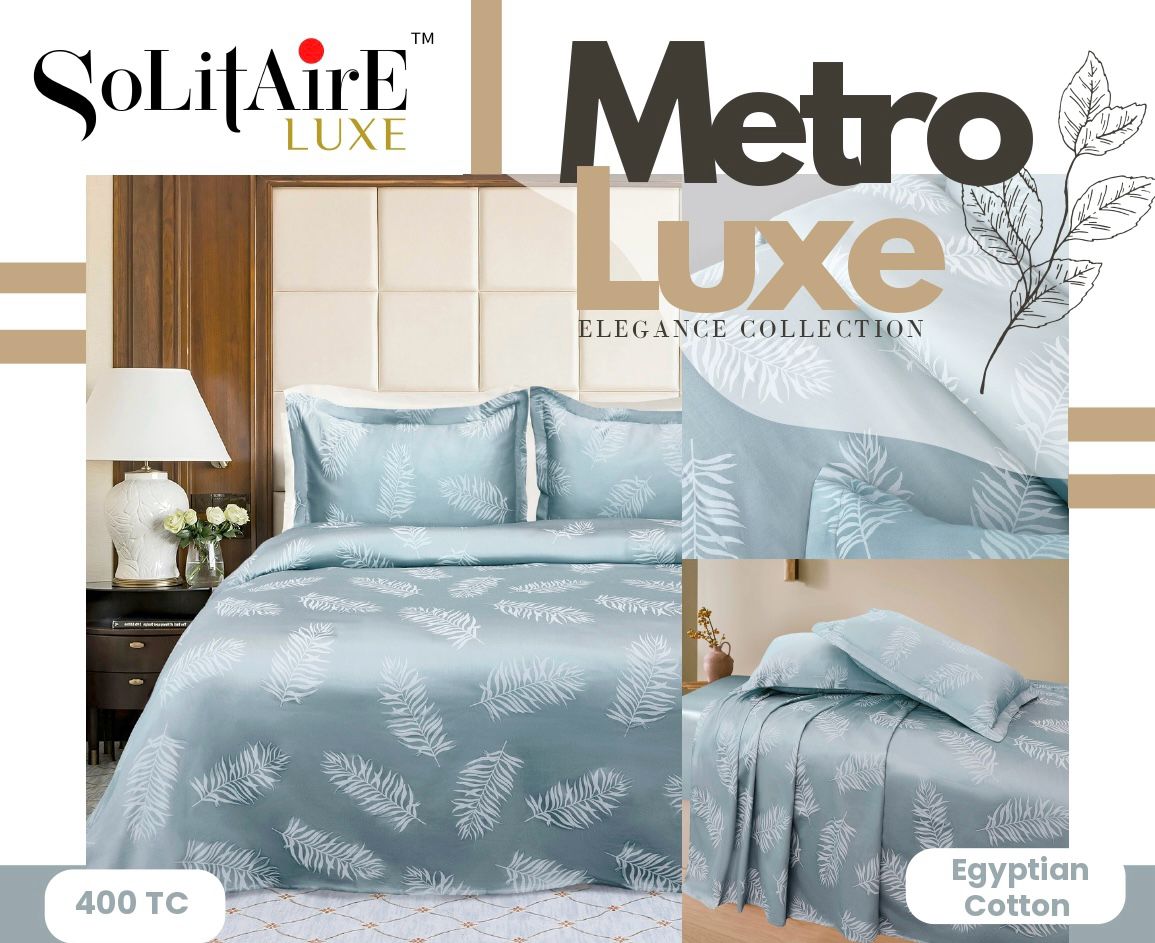 Metro Luxe Jacquard King-Size 400 TC Egyptian Cotton Bedsheet Set