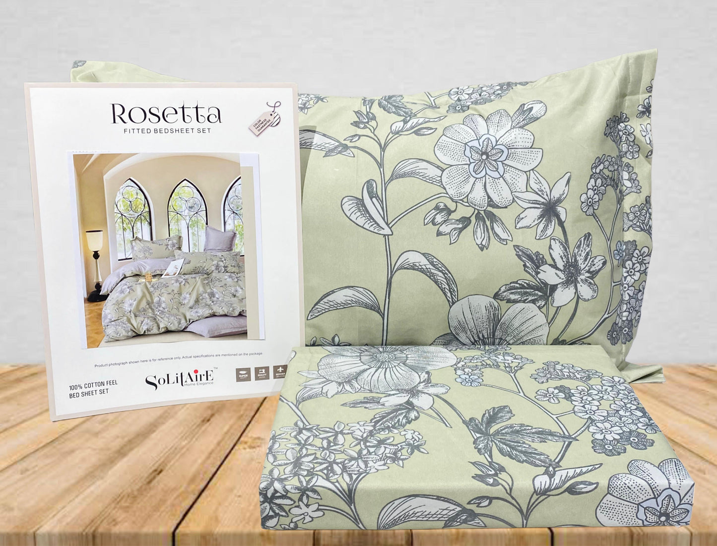 Rosetta Fitted Bedsheet Set With Pillow Covers