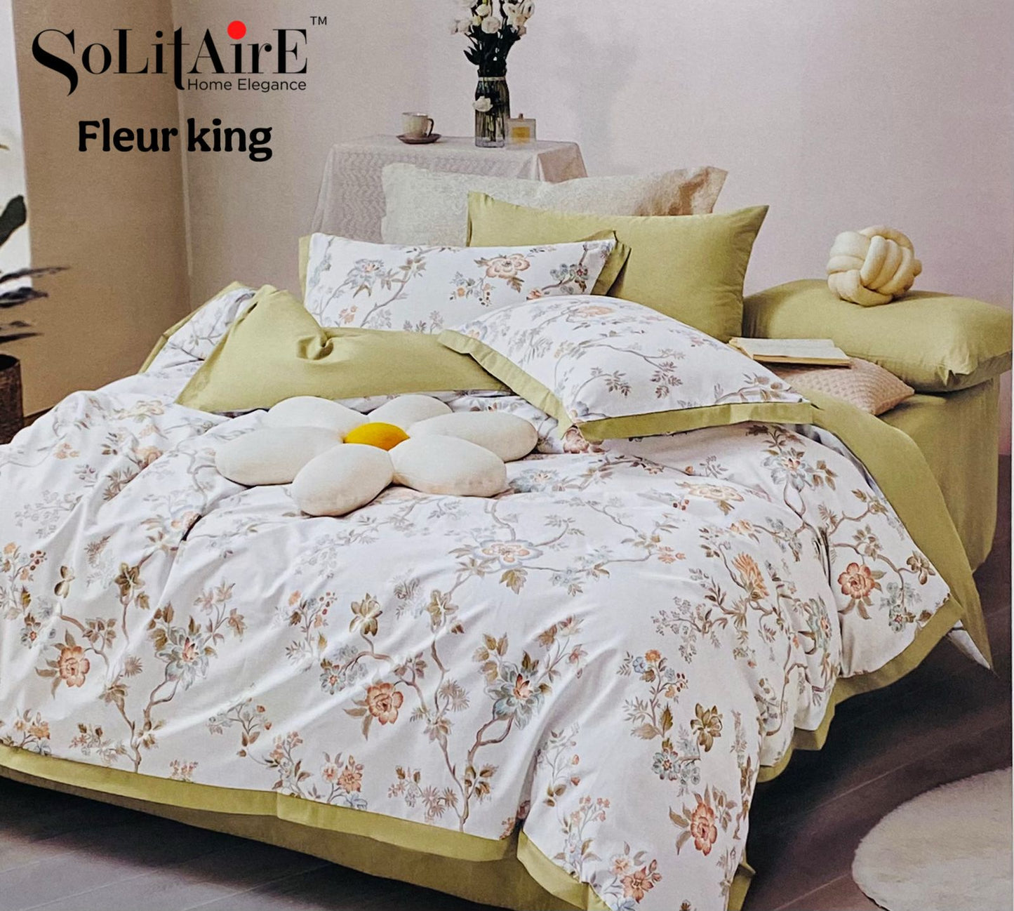 FLEUR KING COTTON BEDSHEET