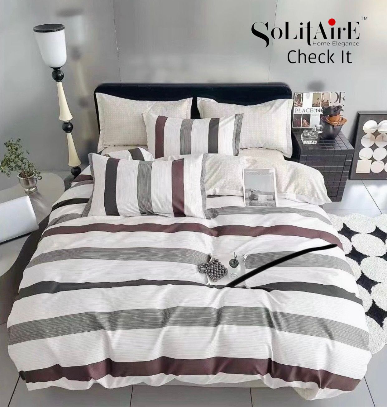 Check It Glazed Cotton Double Bed Sheet