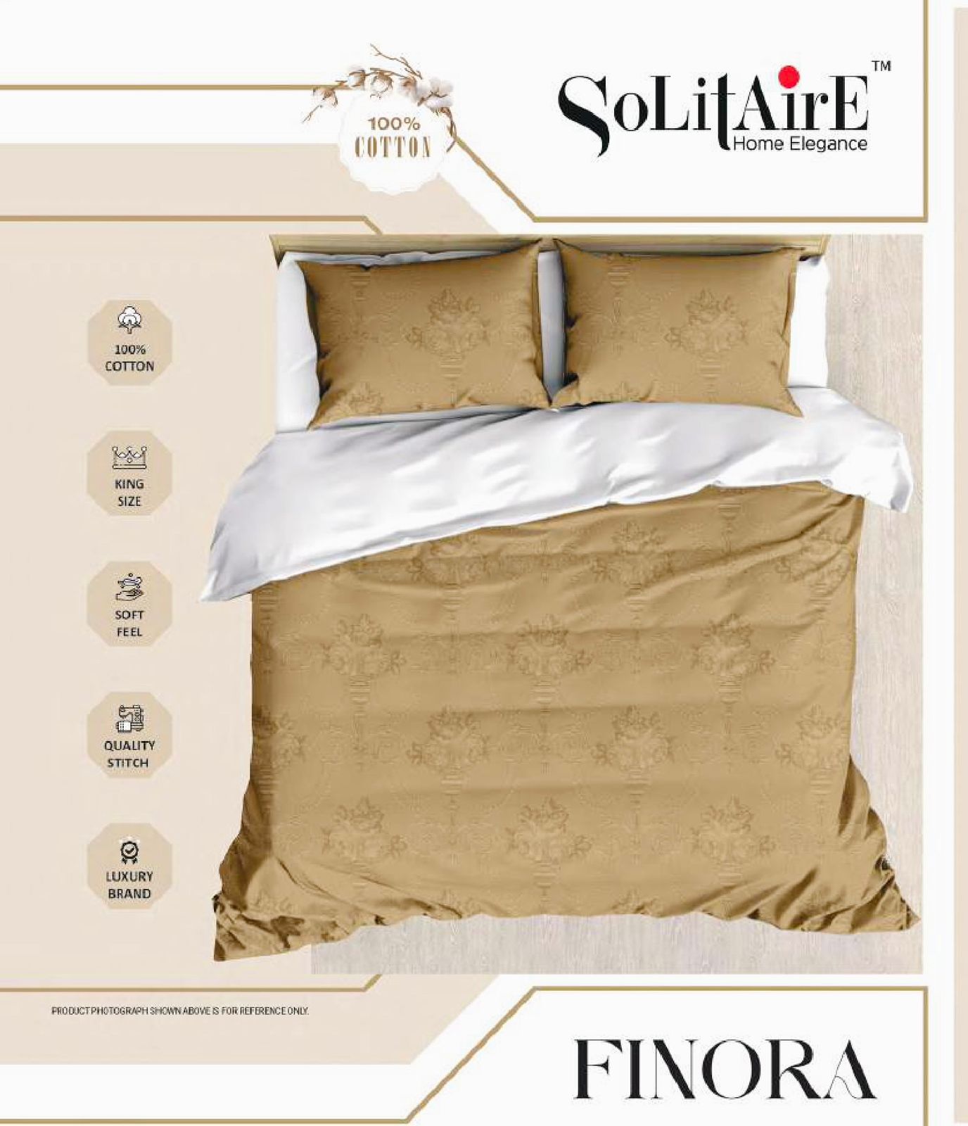 Finora Jointless King Size Bedsheet Set 100% Cotton