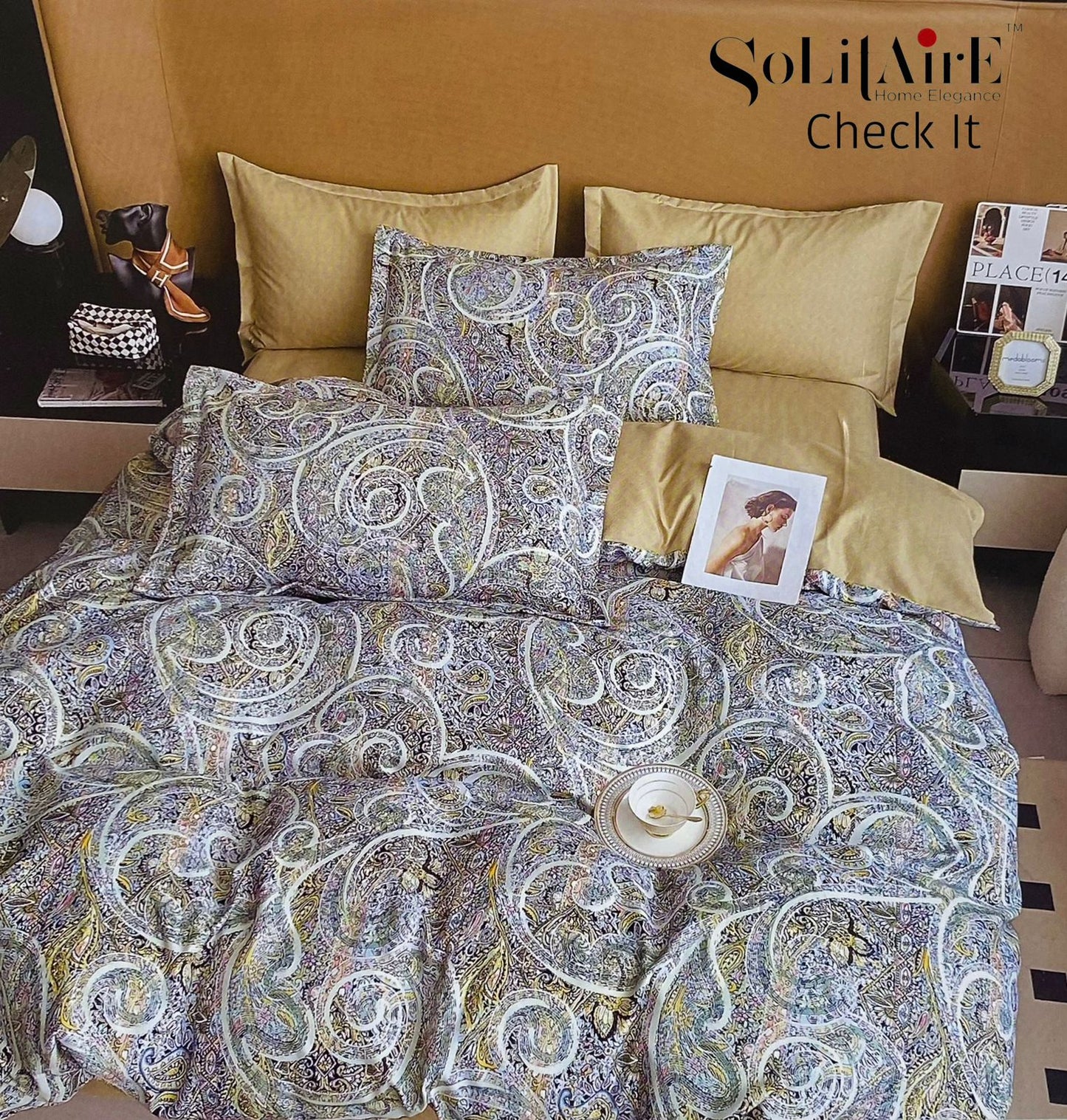 Check It Glazed Cotton Double Bed Sheet