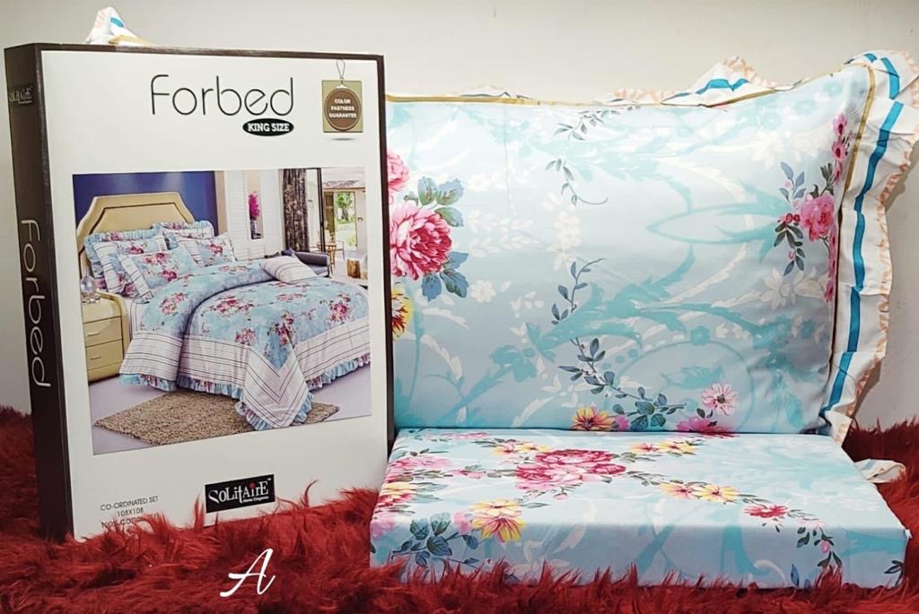 FORBED KING Bedsheet (with Frill Pillows)