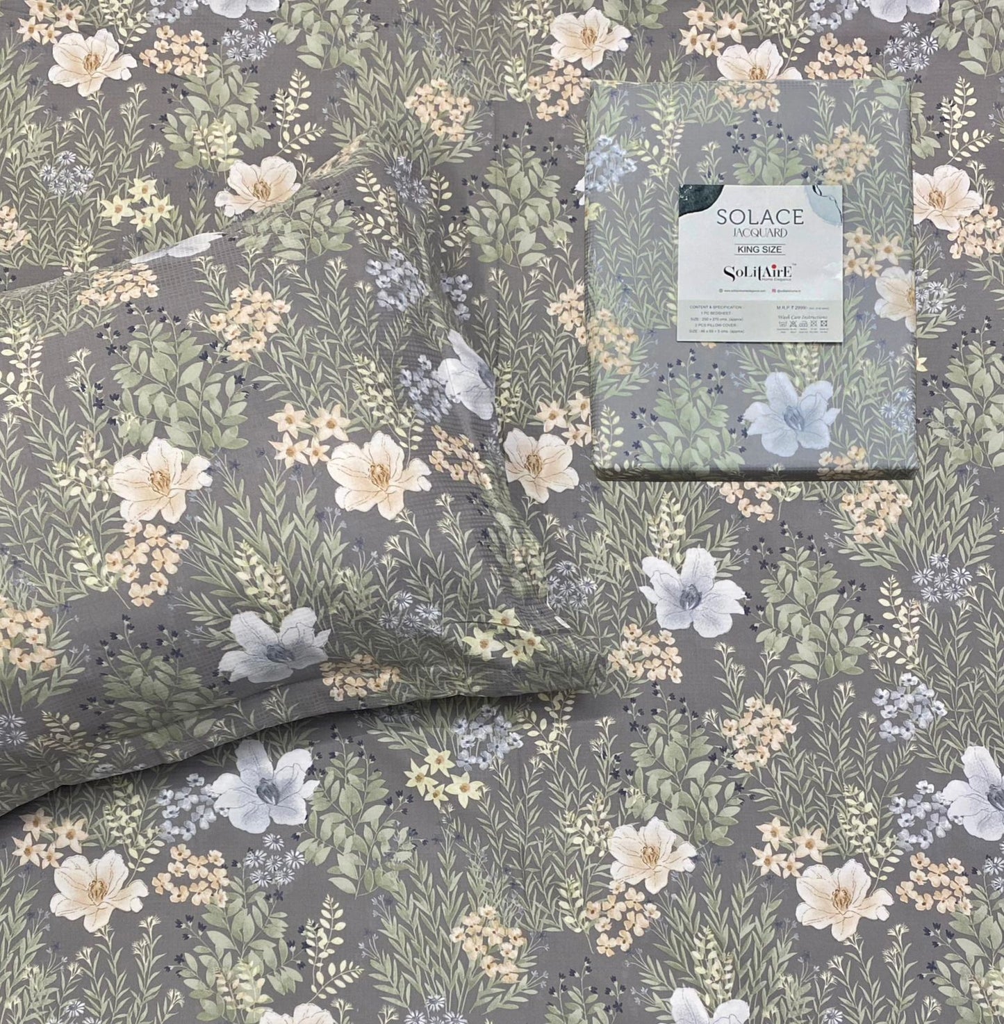 SOLACE PRINT JAQUARD King Size Jointless Bedsheet