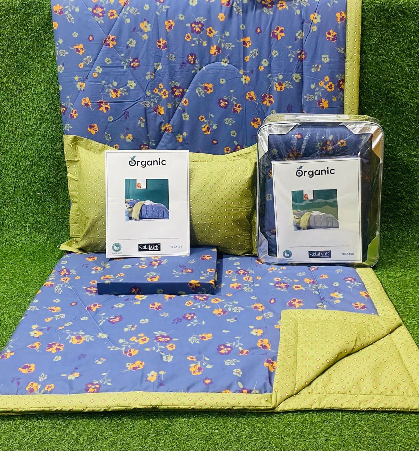 Organic King Full 4-Piece Comforter Set 100% Organic Cotton