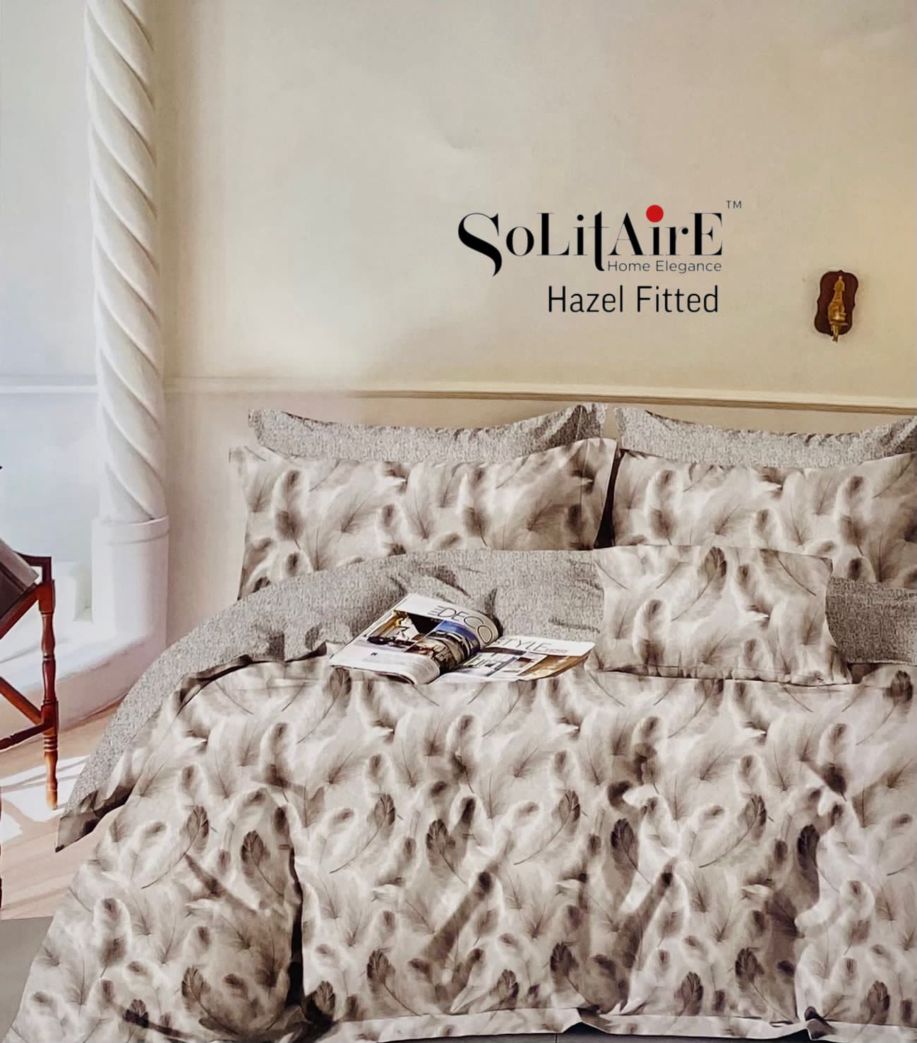 HAZEL FITTED COTTON BEDSHEET (FITTED BEDSHEET) (Fits All Double-Bed Sizes)