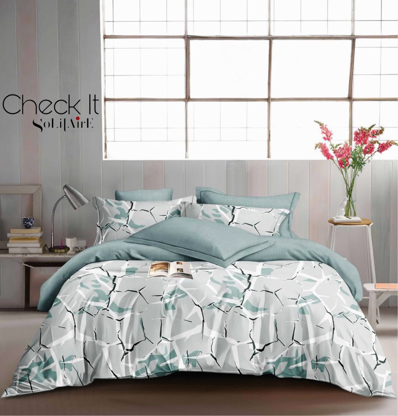 Check It Glazed Cotton Double Bed Sheet