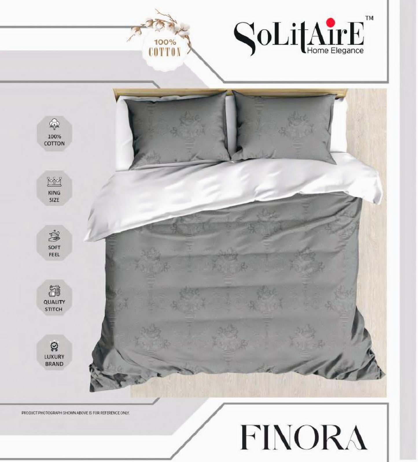 Finora Jointless King Size Bedsheet Set 100% Cotton