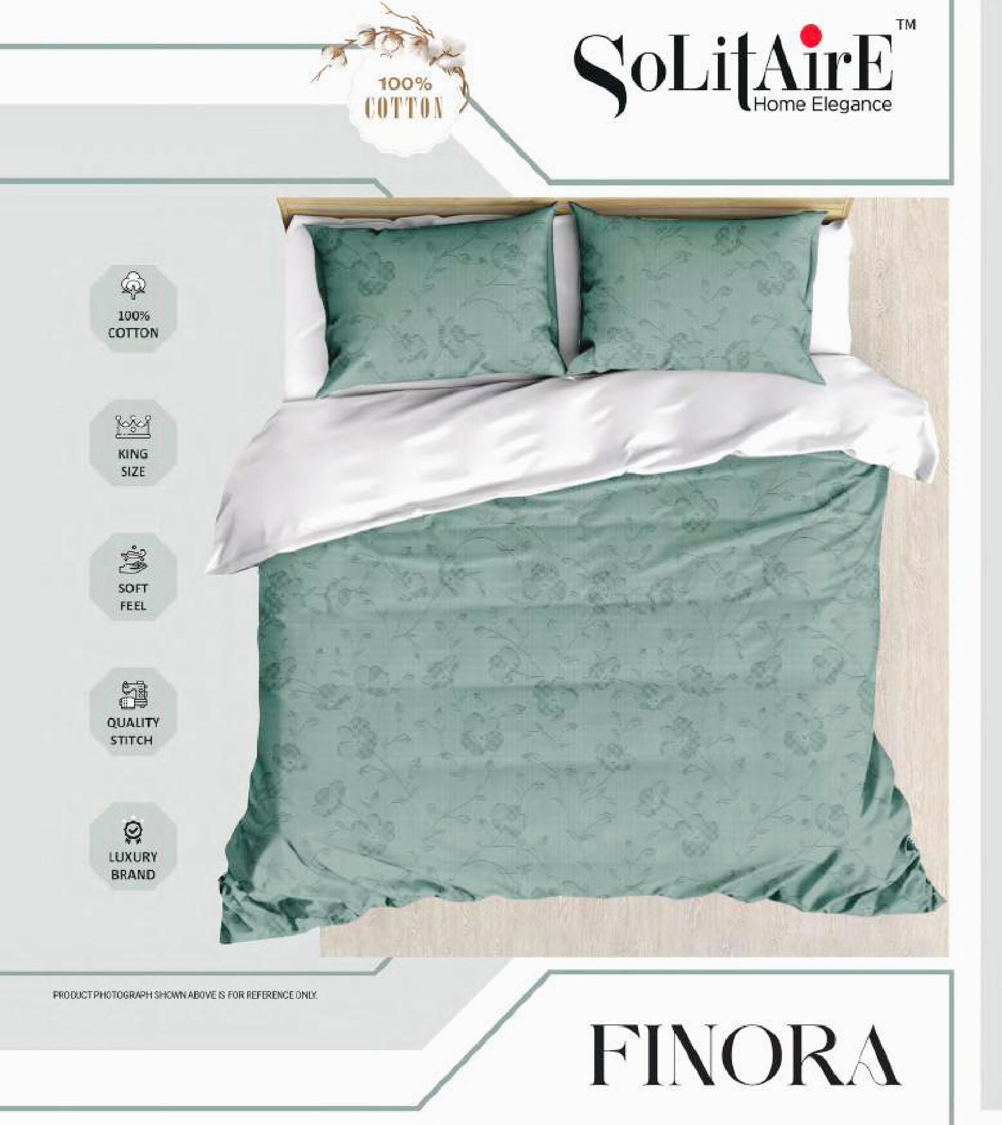 Finora Jointless King Size Bedsheet Set 100% Cotton
