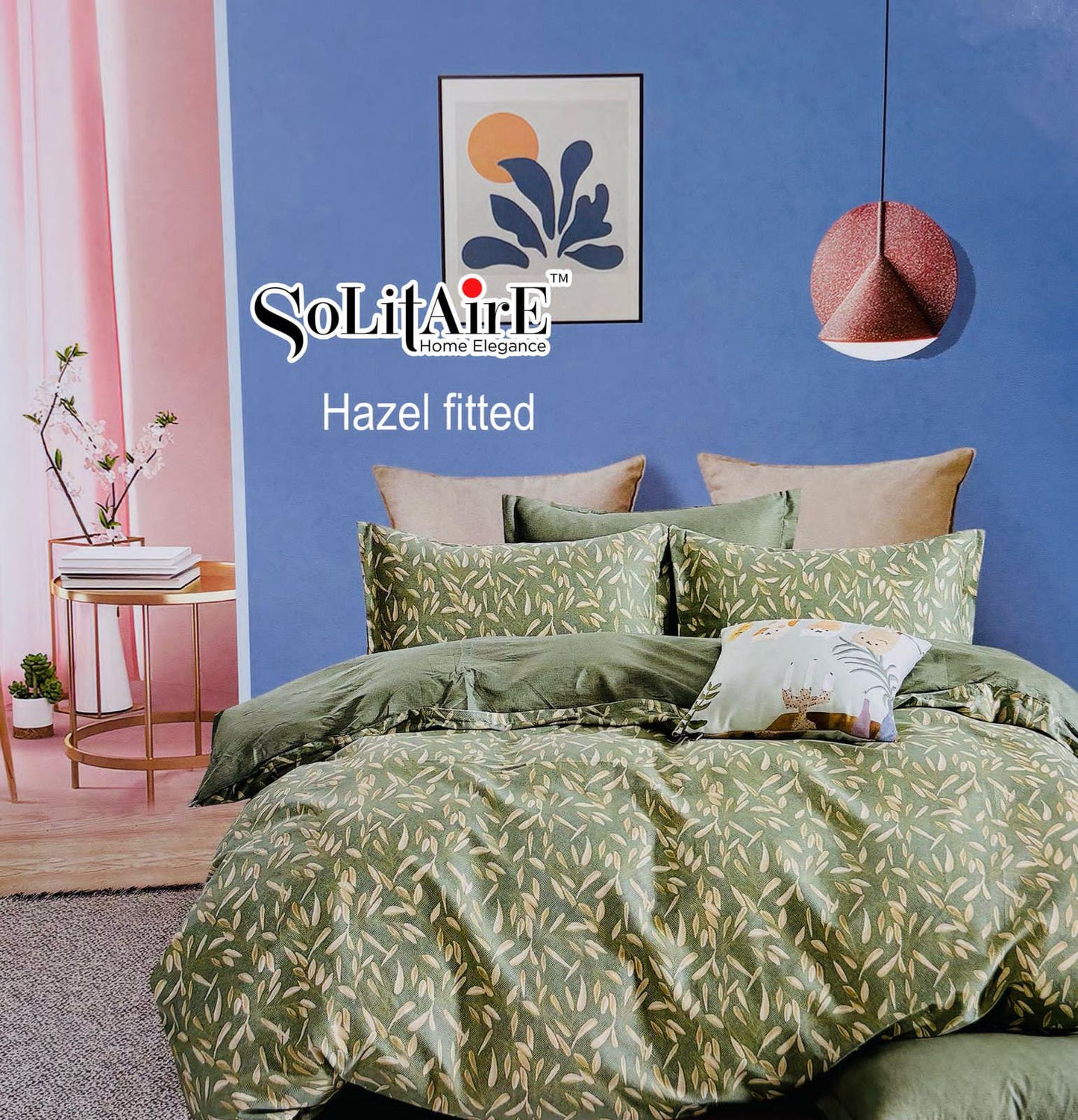 HAZEL FITTED COTTON BEDSHEET (FITTED BEDSHEET) (Fits All Double-Bed Sizes)