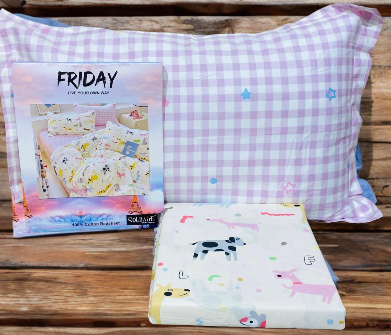 FRIDAY COTTON Bedsheet (Single Bed)