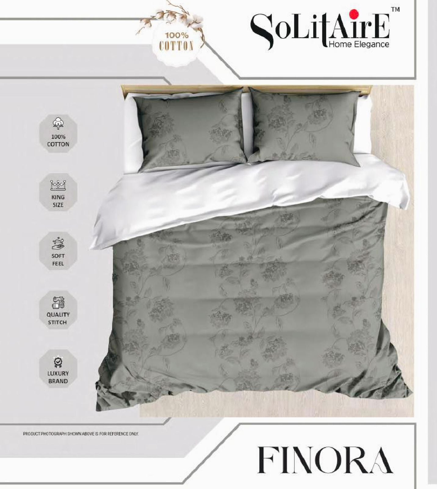 Finora Jointless King Size Bedsheet Set 100% Cotton
