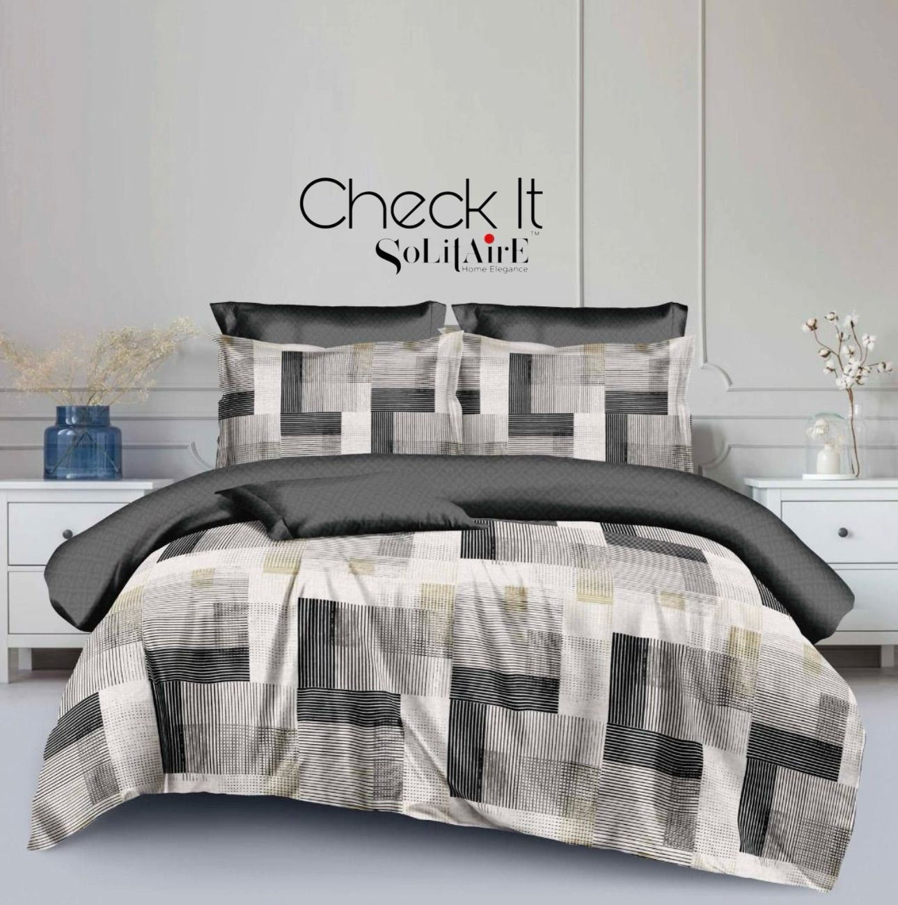 Check It Glazed Cotton Double Bed Sheet