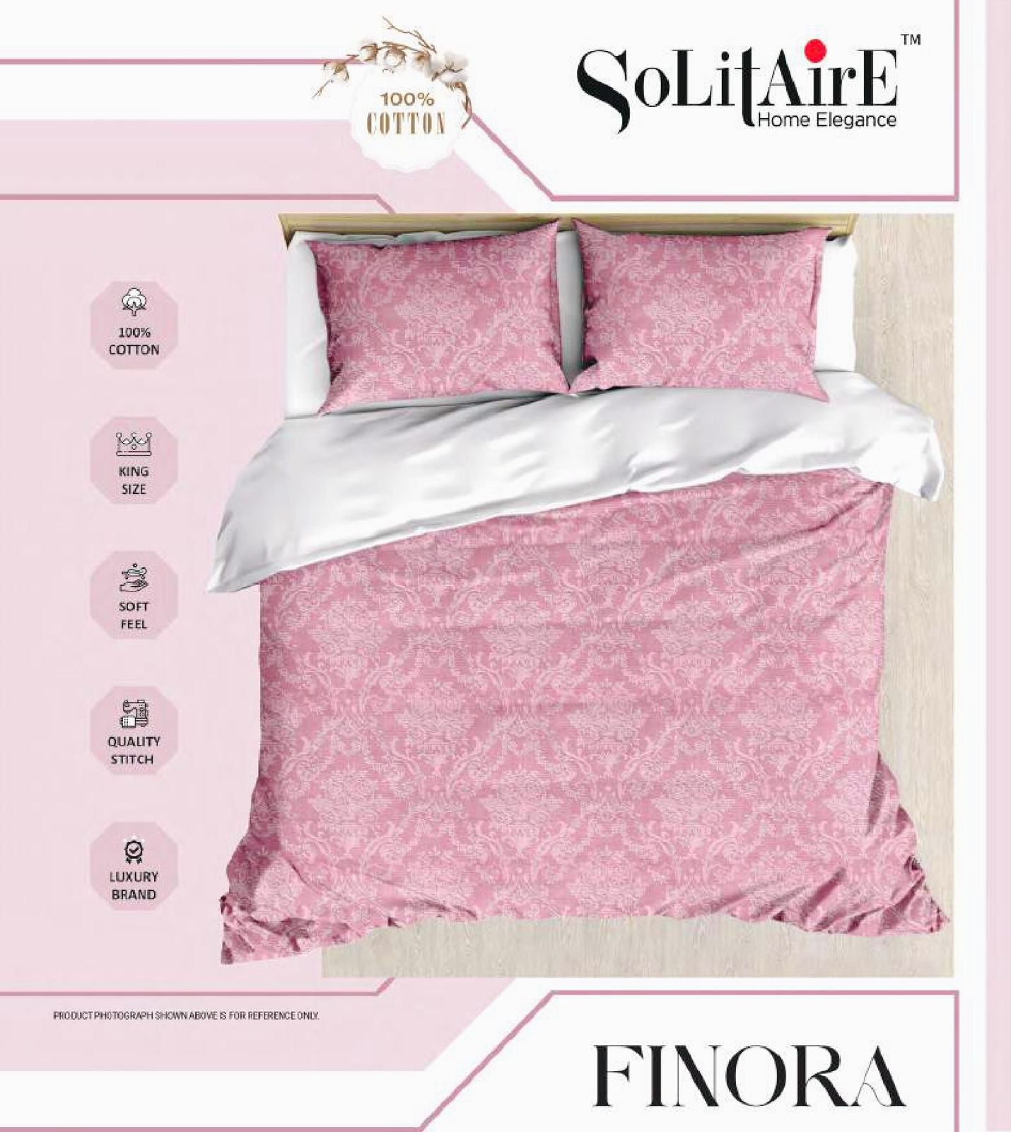 Finora Jointless King Size Bedsheet Set 100% Cotton