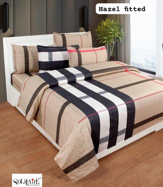 HAZEL FITTED COTTON BEDSHEET (FITTED BEDSHEET) (Fits All Double-Bed Sizes)