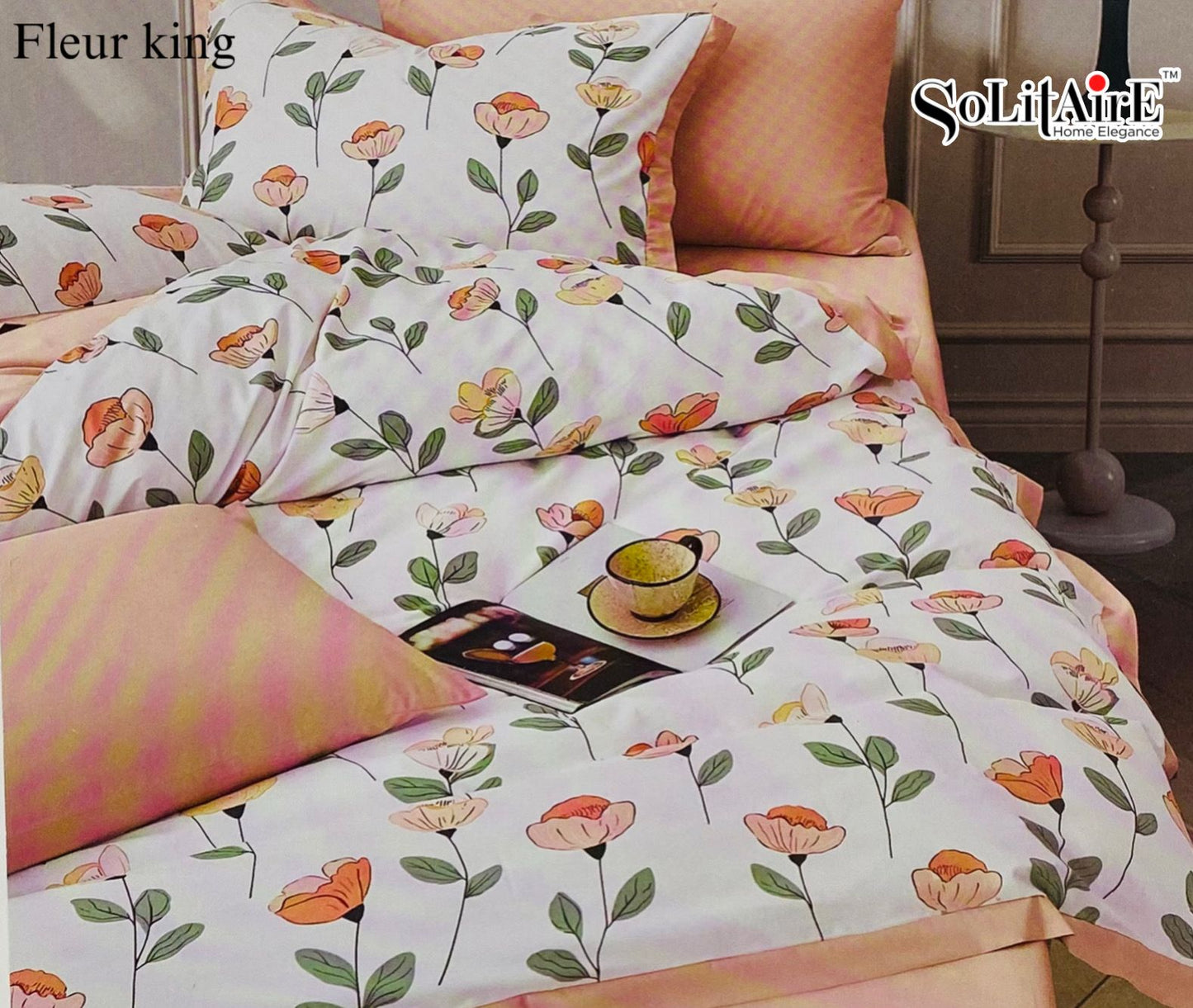 FLEUR KING COTTON BEDSHEET