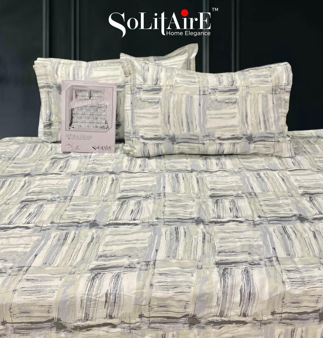 White Musk King Size 300 TC Cotton Bedsheet set