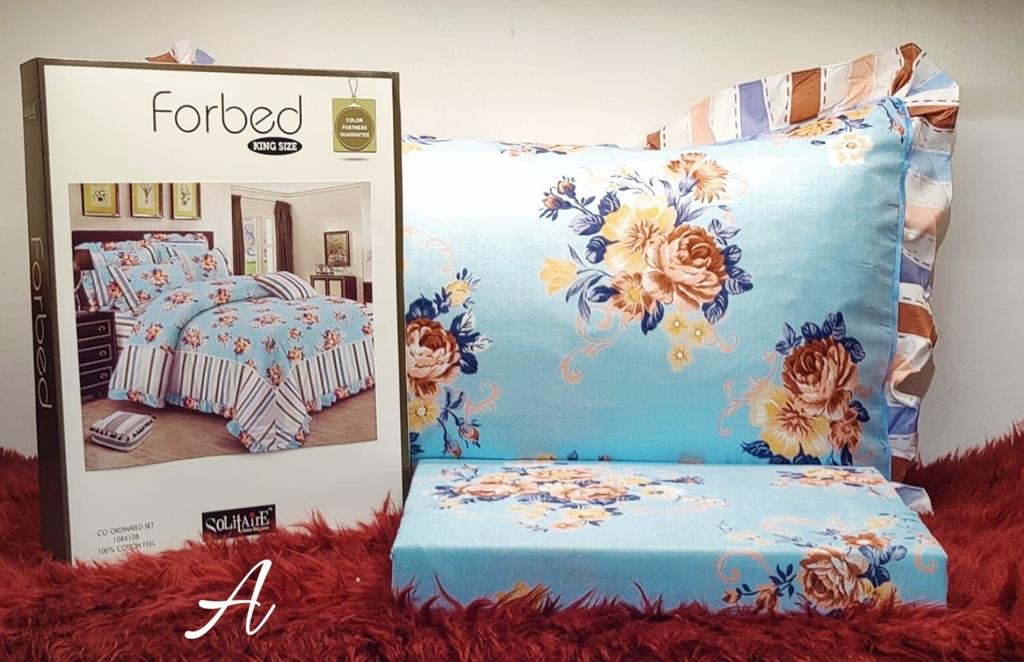 FORBED KING Bedsheet (with Frill Pillows)