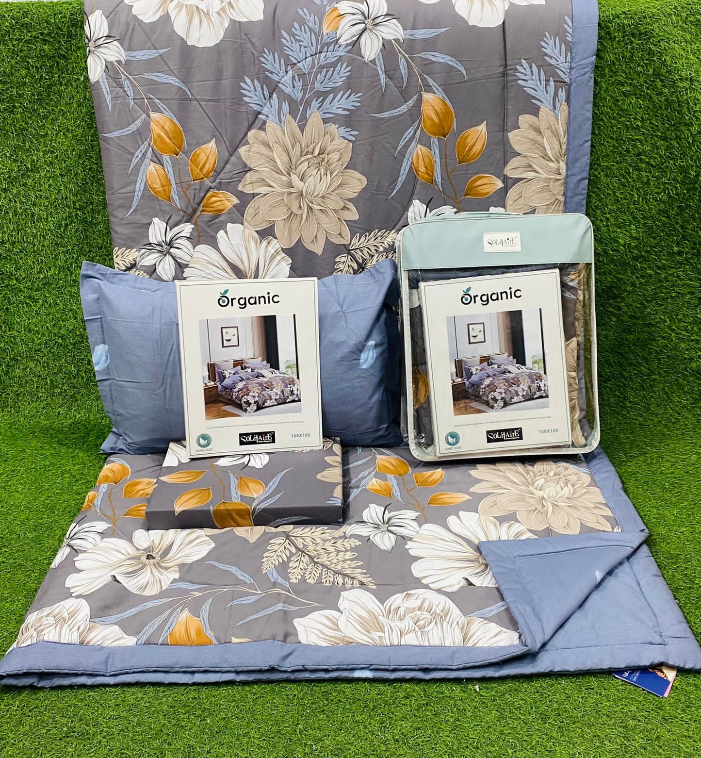 Organic King Full 4-Piece Comforter Set 100% Organic Cotton
