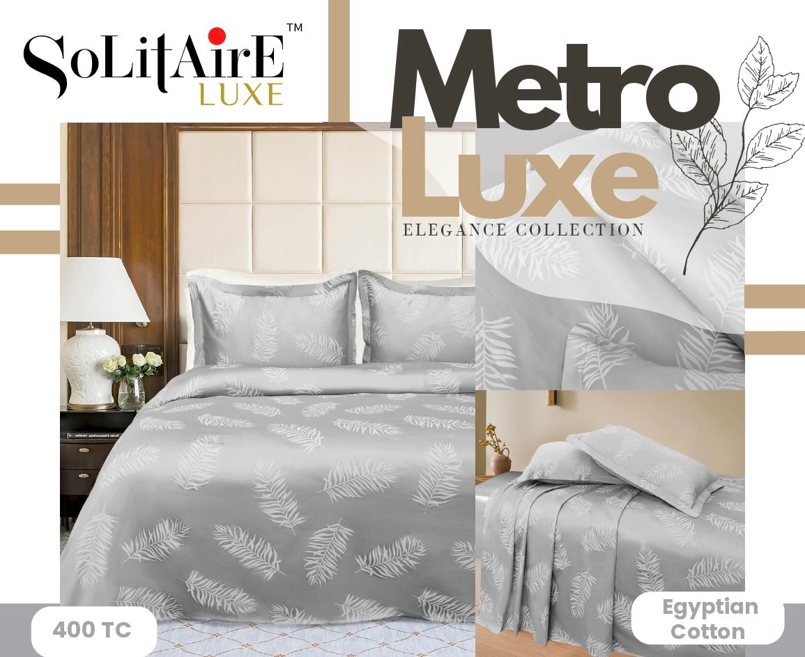 Metro Luxe Jacquard King-Size 400 TC Egyptian Cotton Bedsheet Set
