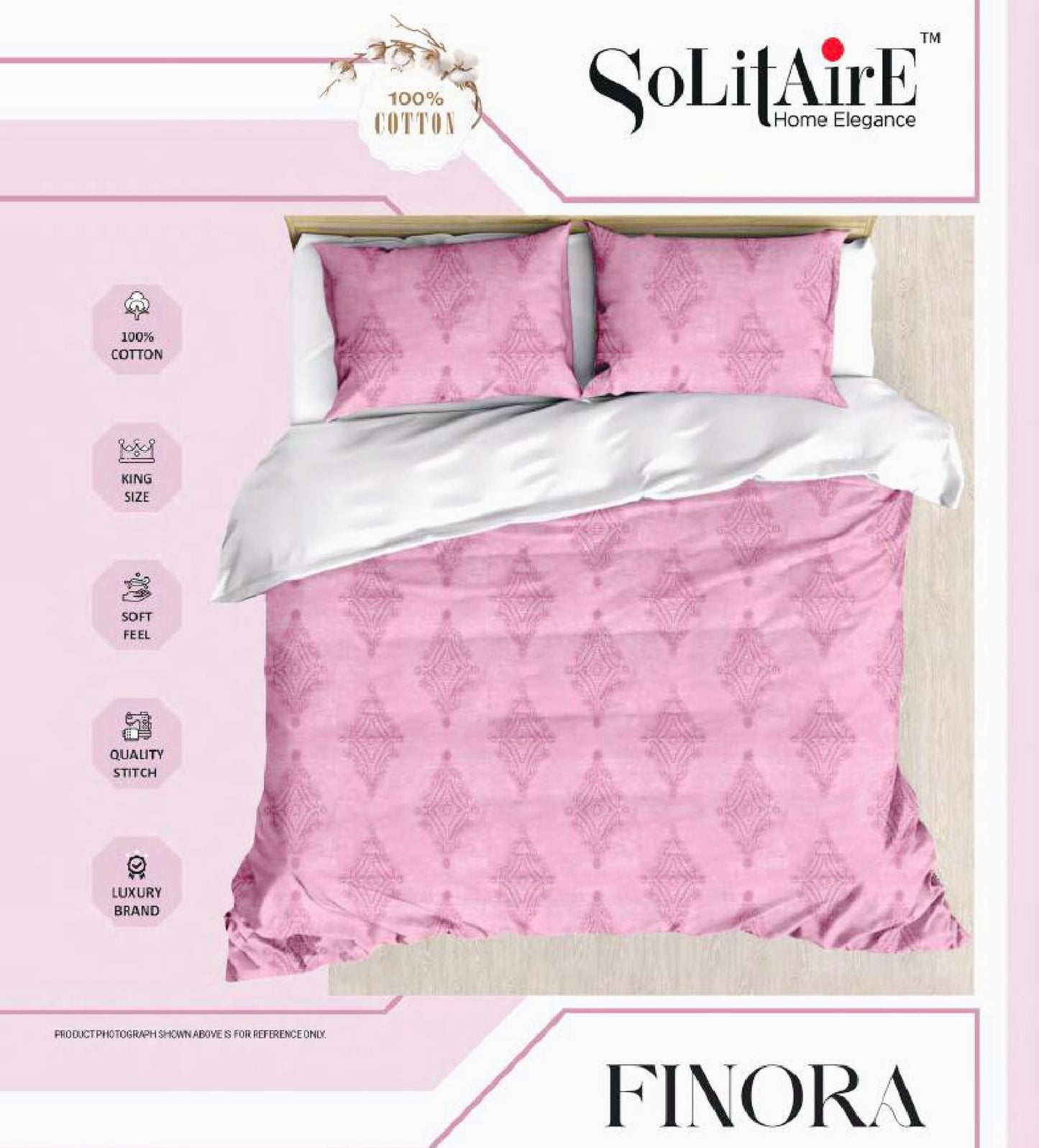 Finora Jointless King Size Bedsheet Set 100% Cotton