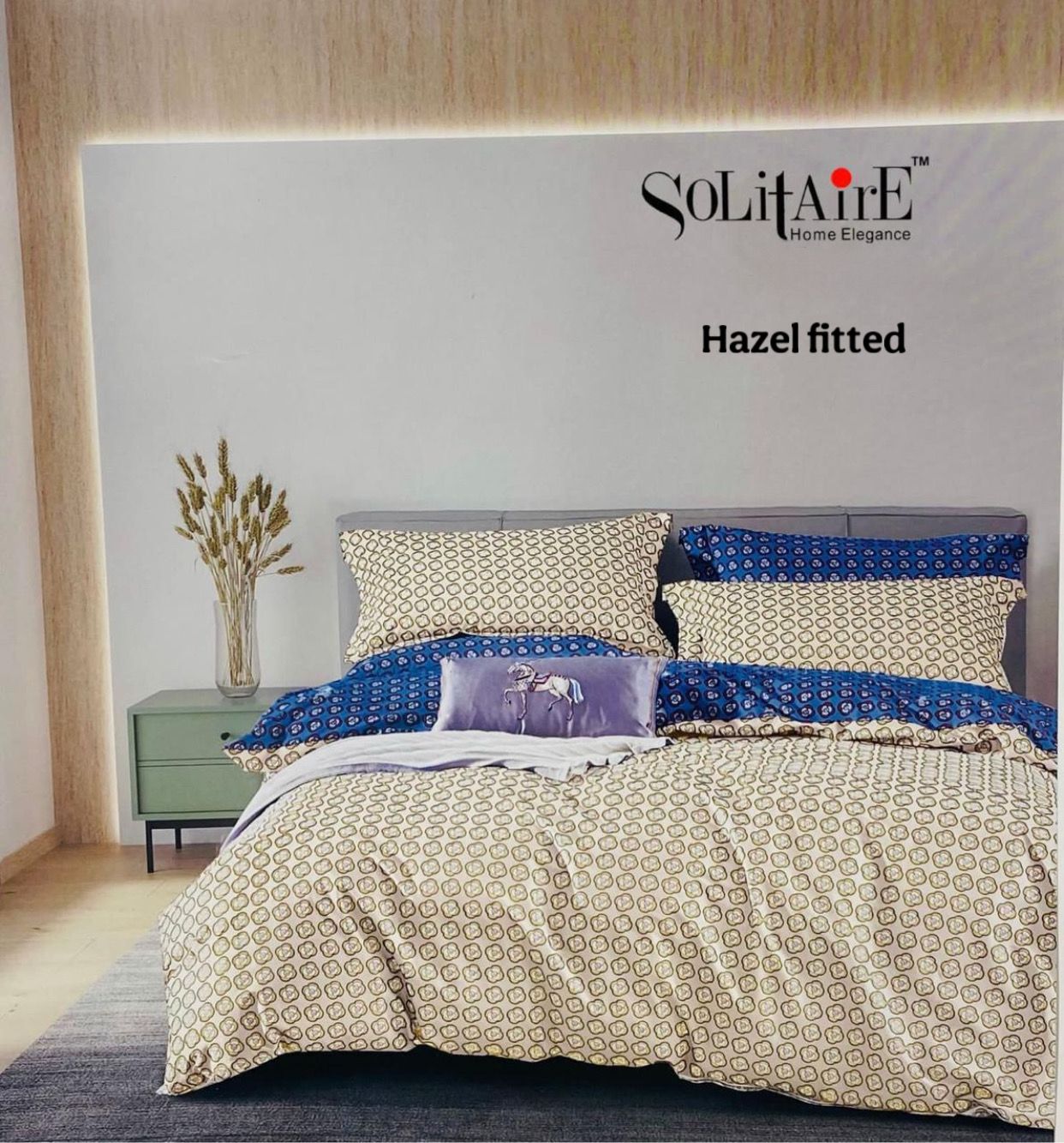 HAZEL FITTED COTTON BEDSHEET (FITTED BEDSHEET) (Fits All Double-Bed Sizes)
