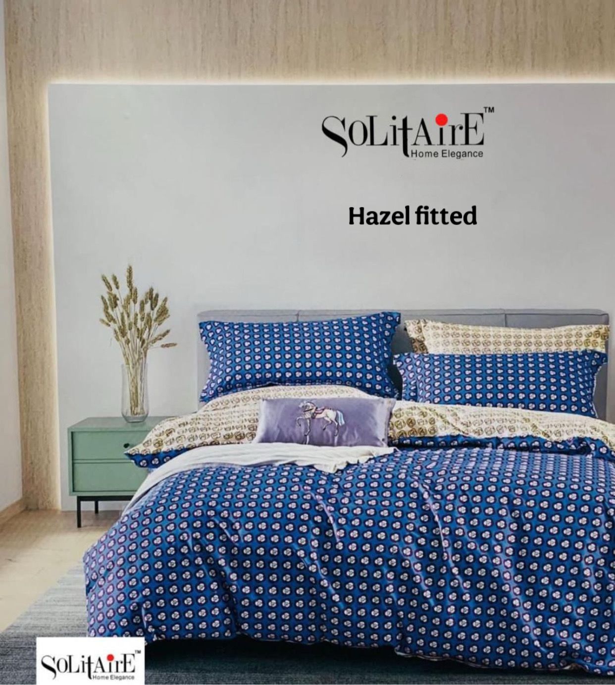 HAZEL FITTED COTTON BEDSHEET (FITTED BEDSHEET) (Fits All Double-Bed Sizes)
