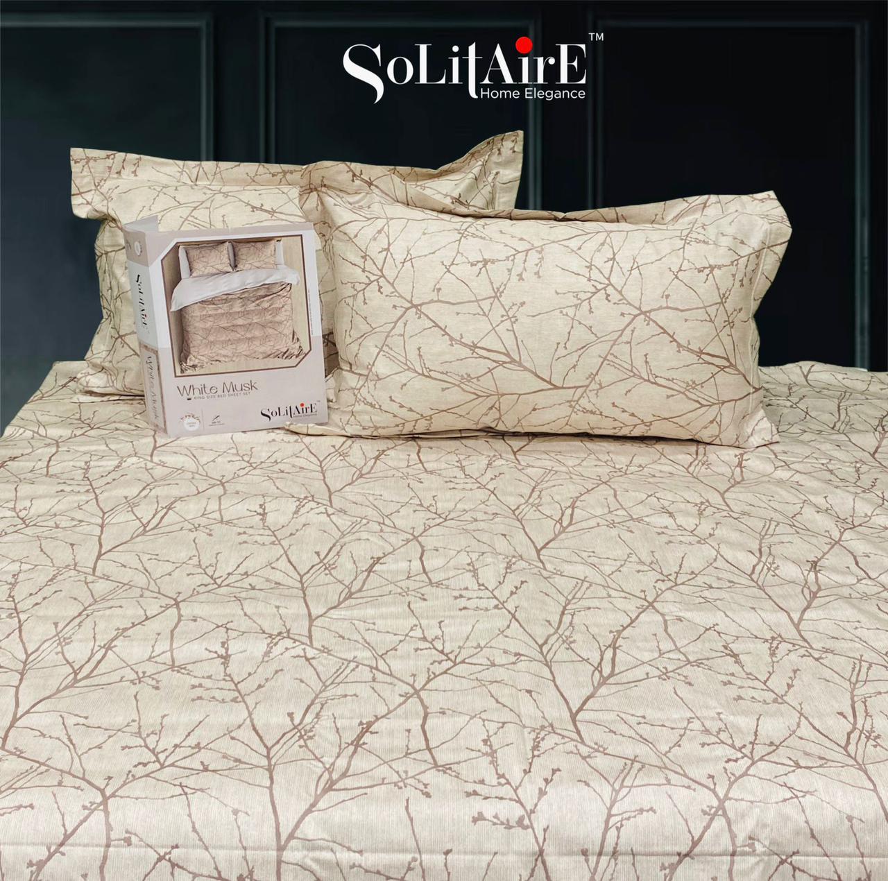 White Musk King Size 300 TC Cotton Bedsheet set