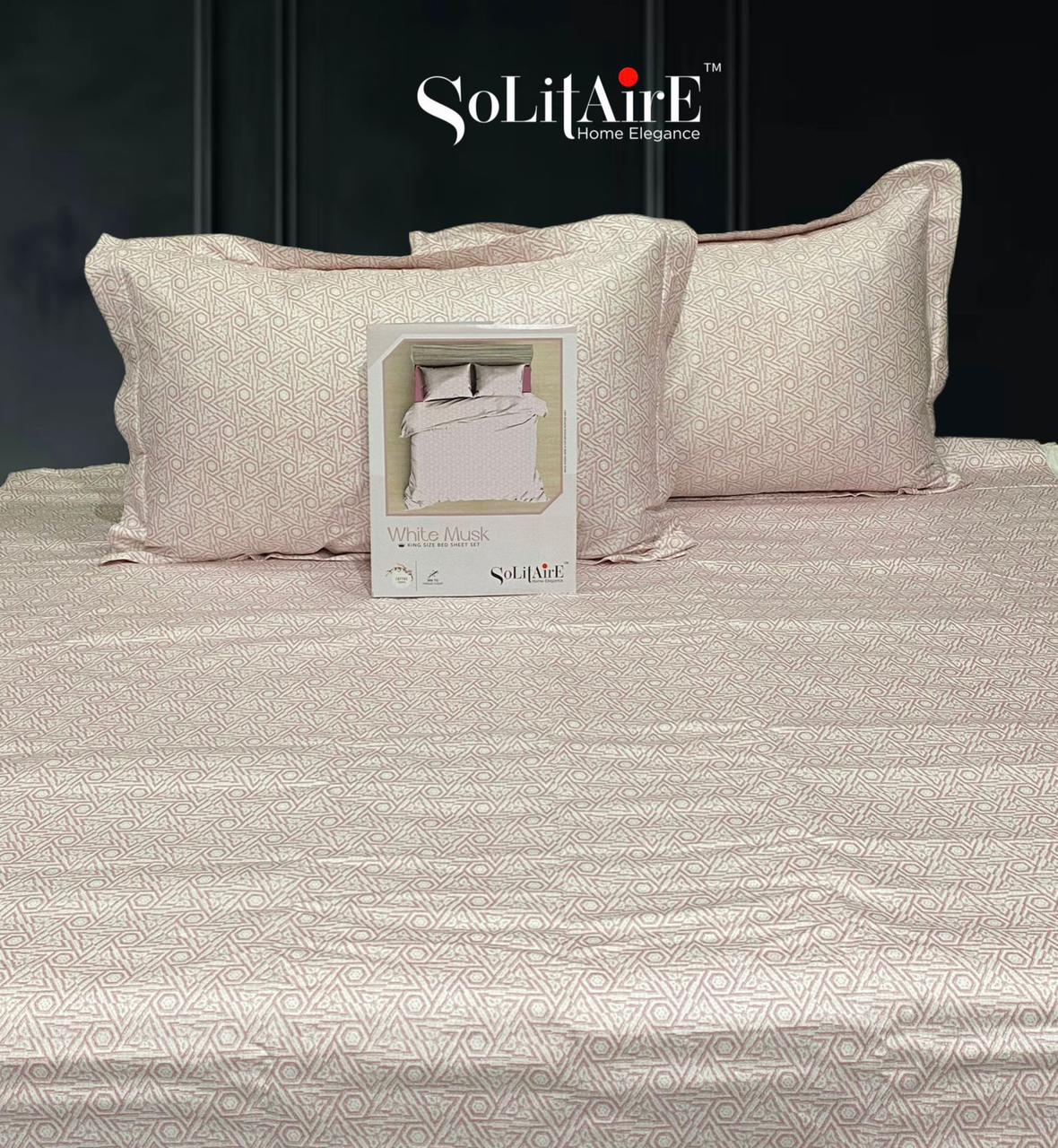 White Musk King Size 300 TC Cotton Bedsheet set