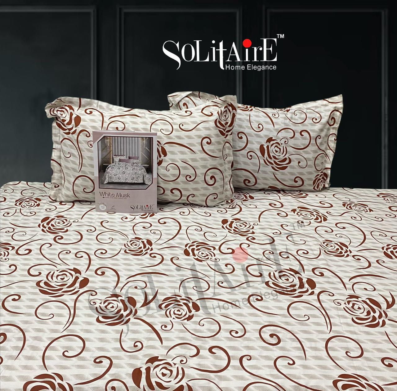 White Musk King Size 300 TC Cotton Bedsheet set