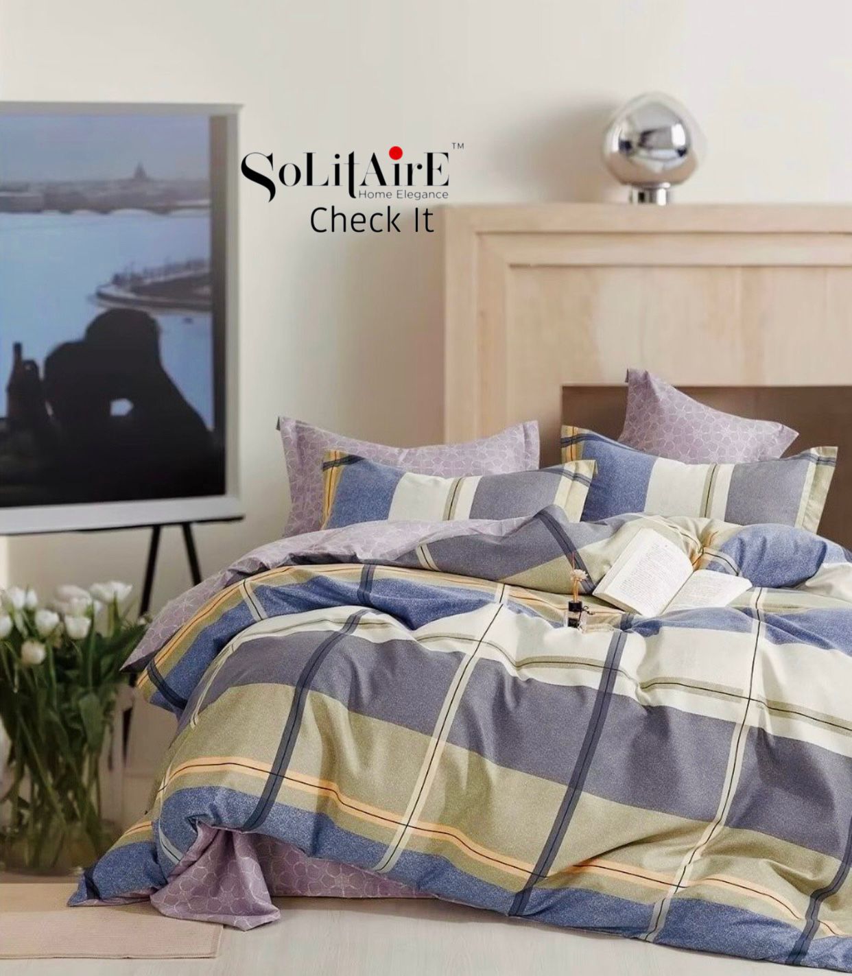 Check It Glazed Cotton Double Bed Sheet