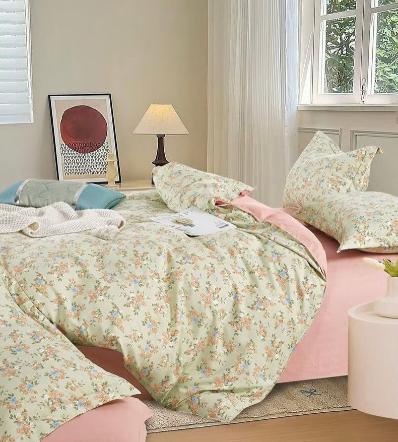 FLOWER BED KING SIZE BEDSHEET SET