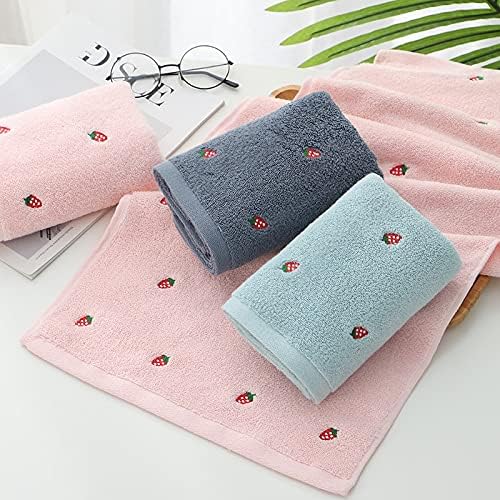 STRAWBERRY BATH & HAND TOWELS (Blue)