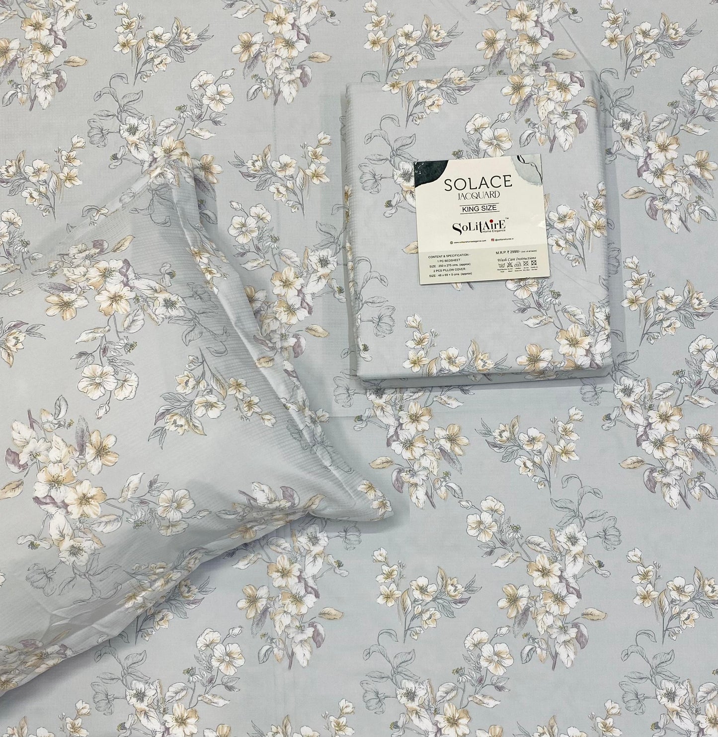 SOLACE PRINT JAQUARD King Size Jointless Bedsheet