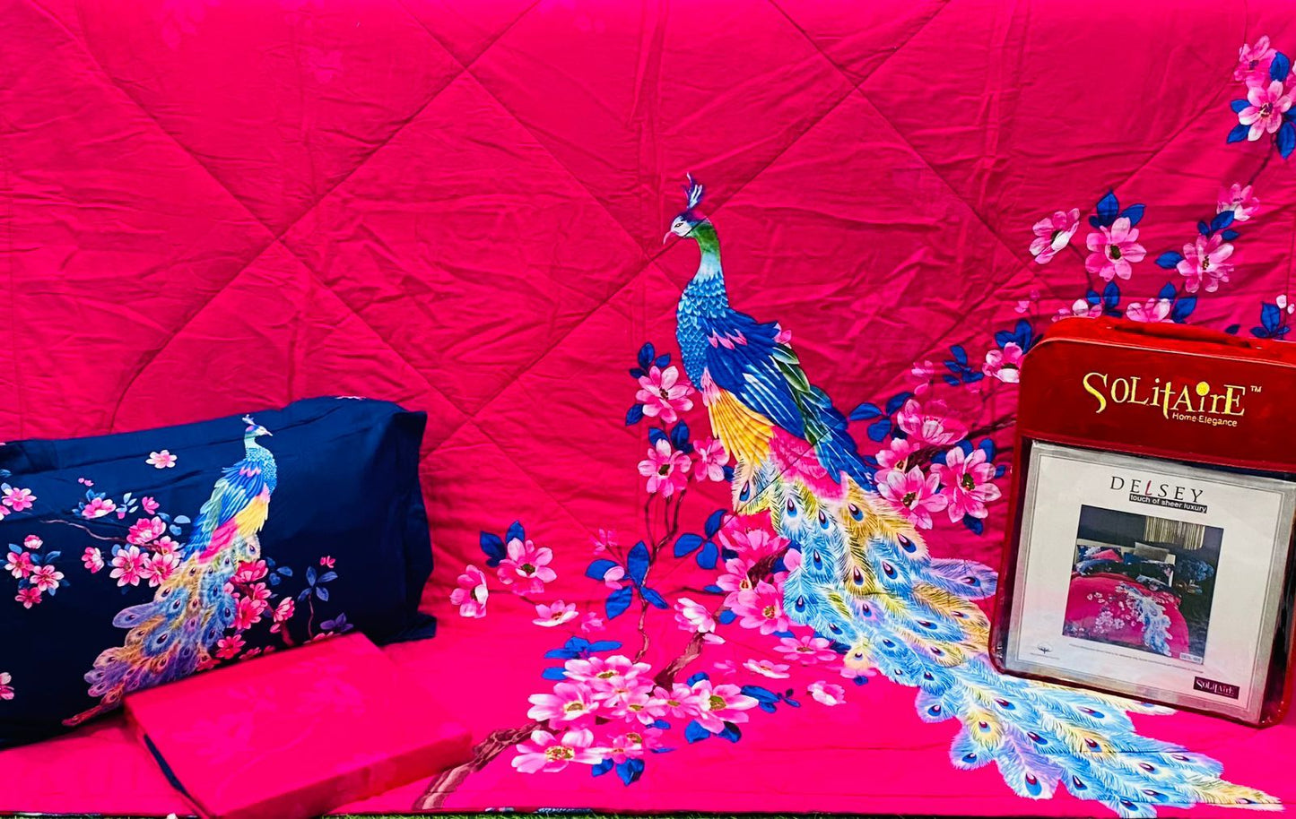 Delsey Panel-Print Egyptian-Cotton King Size Bed-In-A-Bag 4-Piece Set