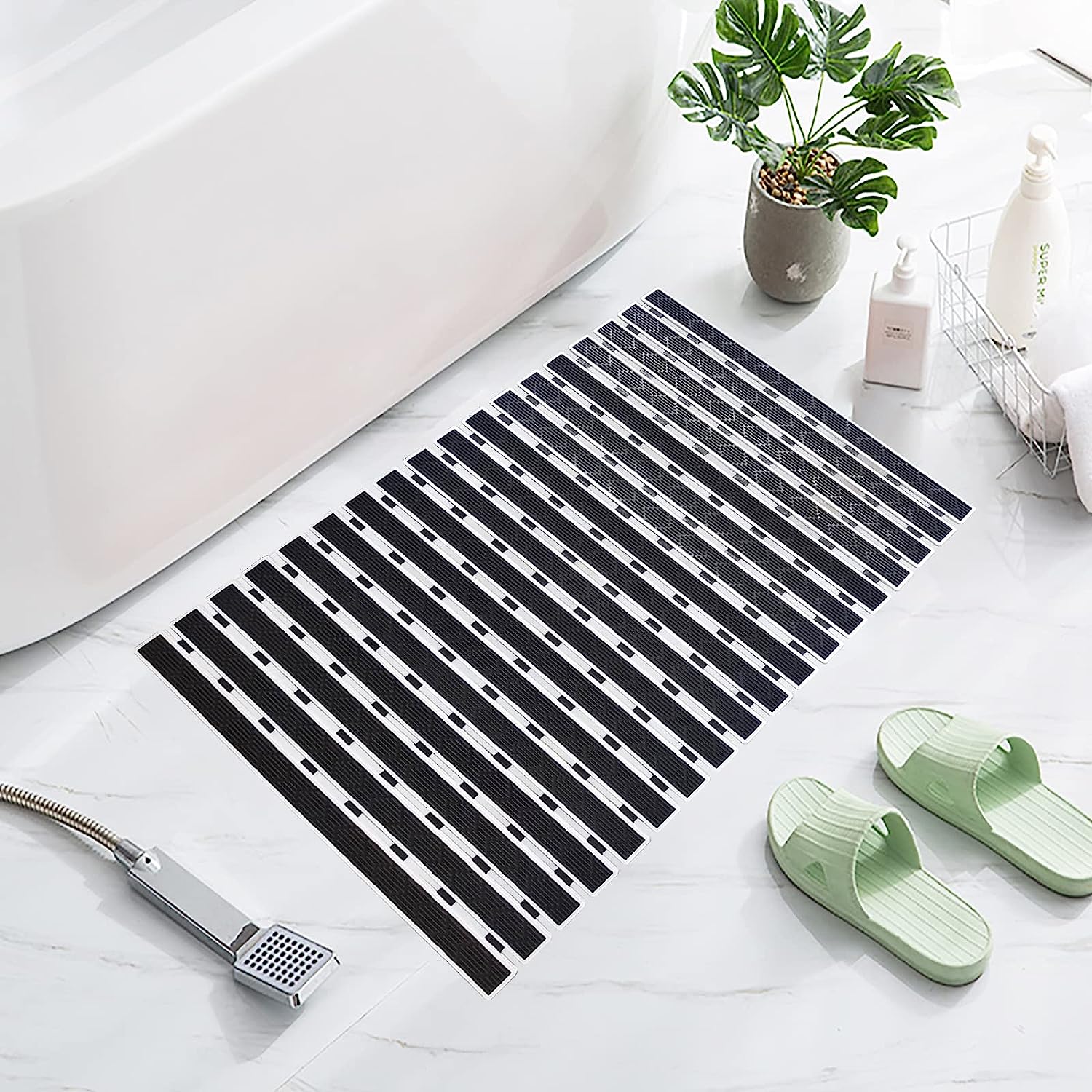 Shower Mat Anti-Slip Gorilla Grip (Black & White) – Solitaire Home