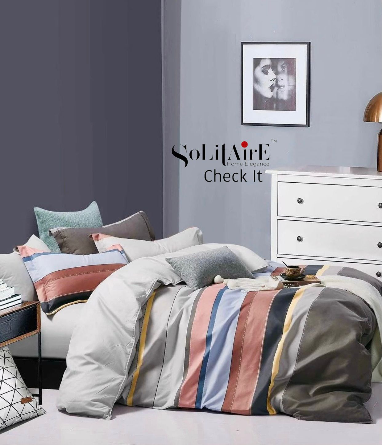 Check It Glazed Cotton Double Bed Sheet