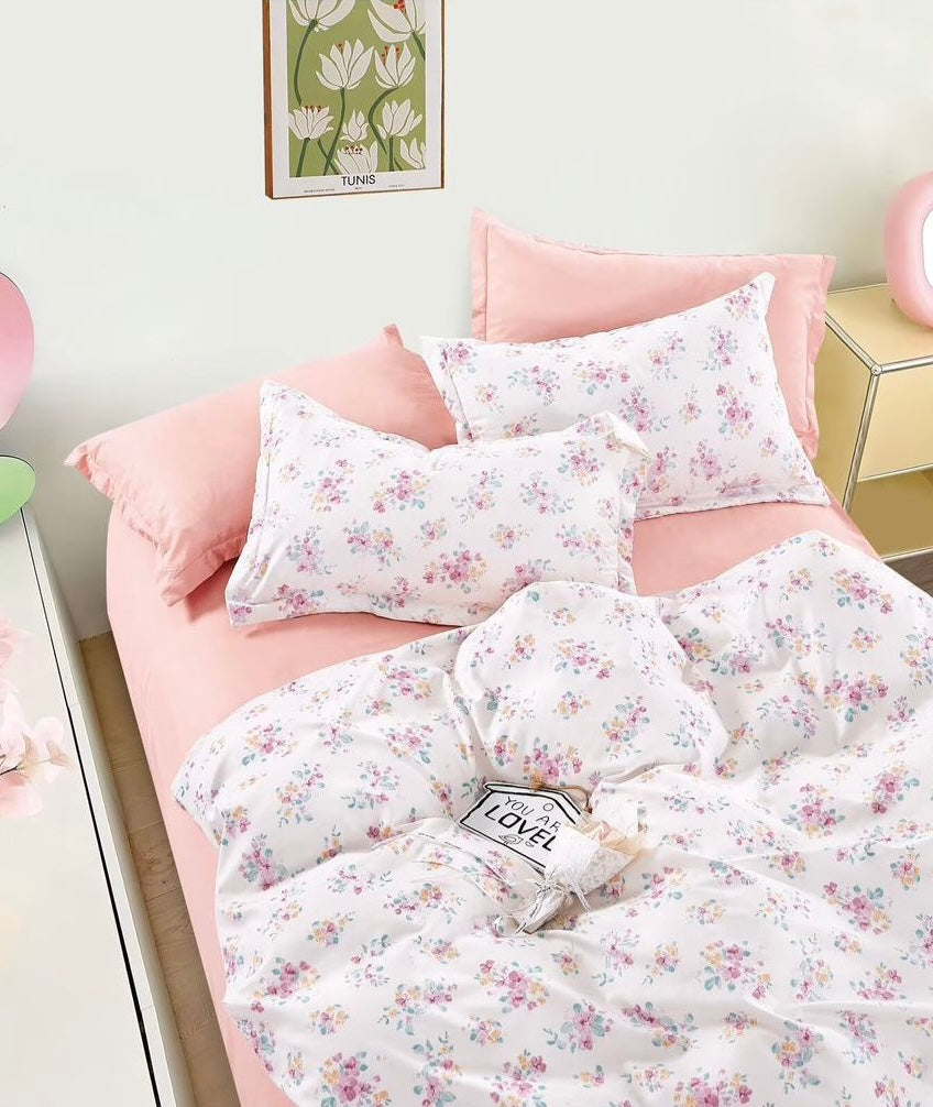 FLOWER BED KING SIZE BEDSHEET SET
