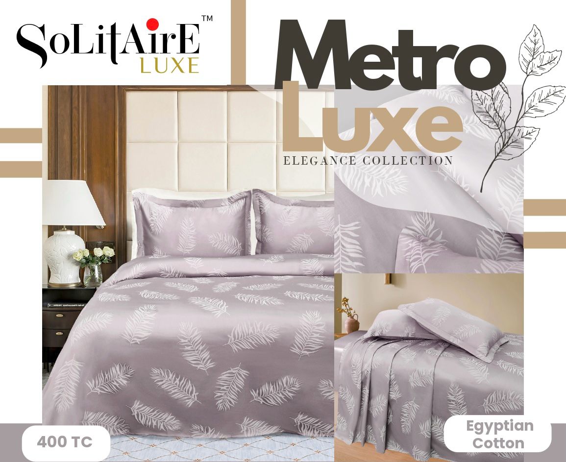 Metro Luxe Jacquard King-Size 400 TC Egyptian Cotton Bedsheet Set
