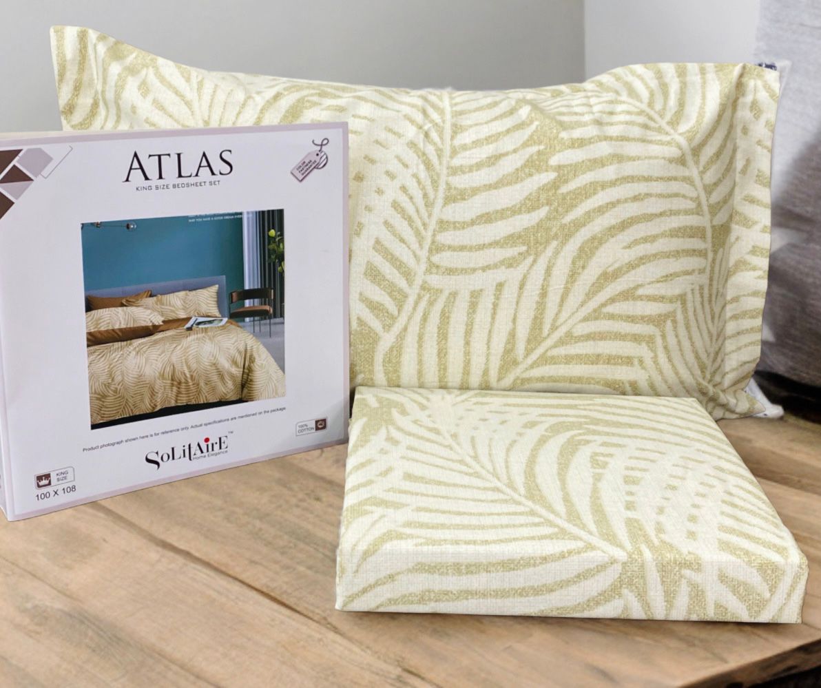 ATLAS King-Size 100% Cotton Bedsheet Set